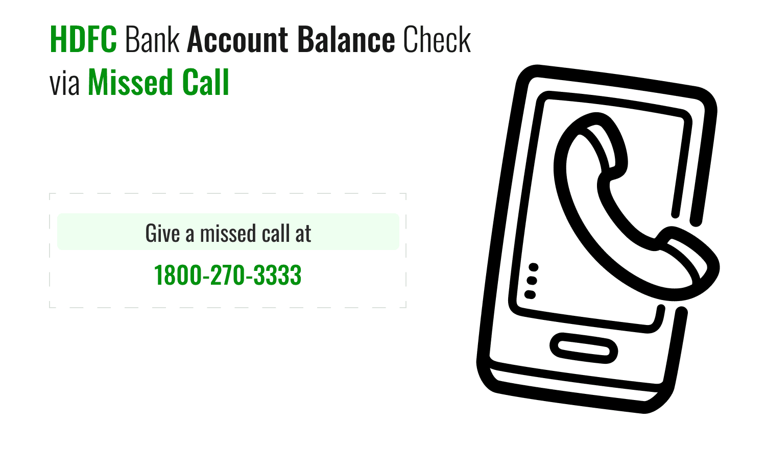 HDFC Bank Balance Check Number Enquiry through Toll Free Missed Call HDFC Bank Balance Check Number Enquiry through Toll Free Missed Call